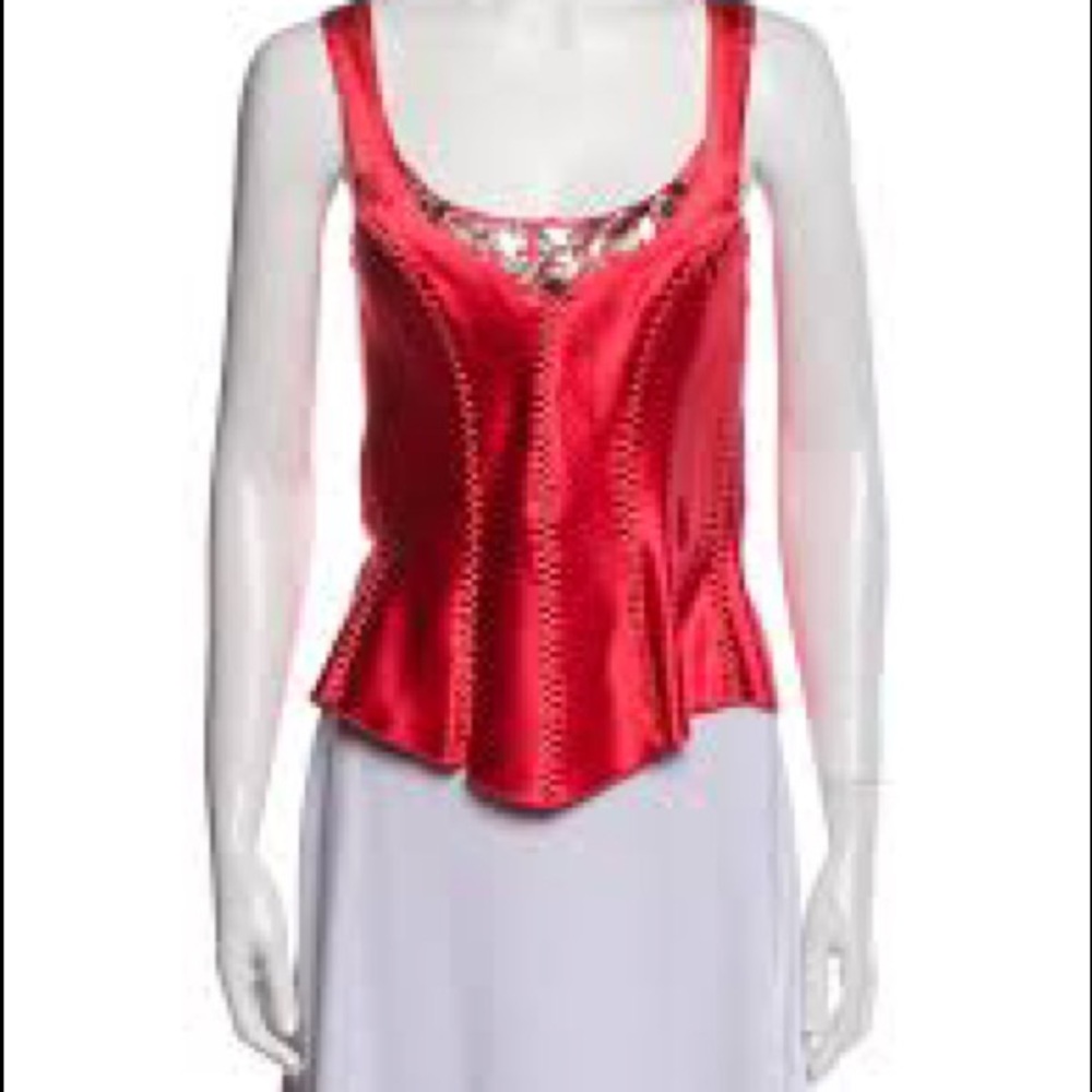 Jane laug  silk beaded top sz s new